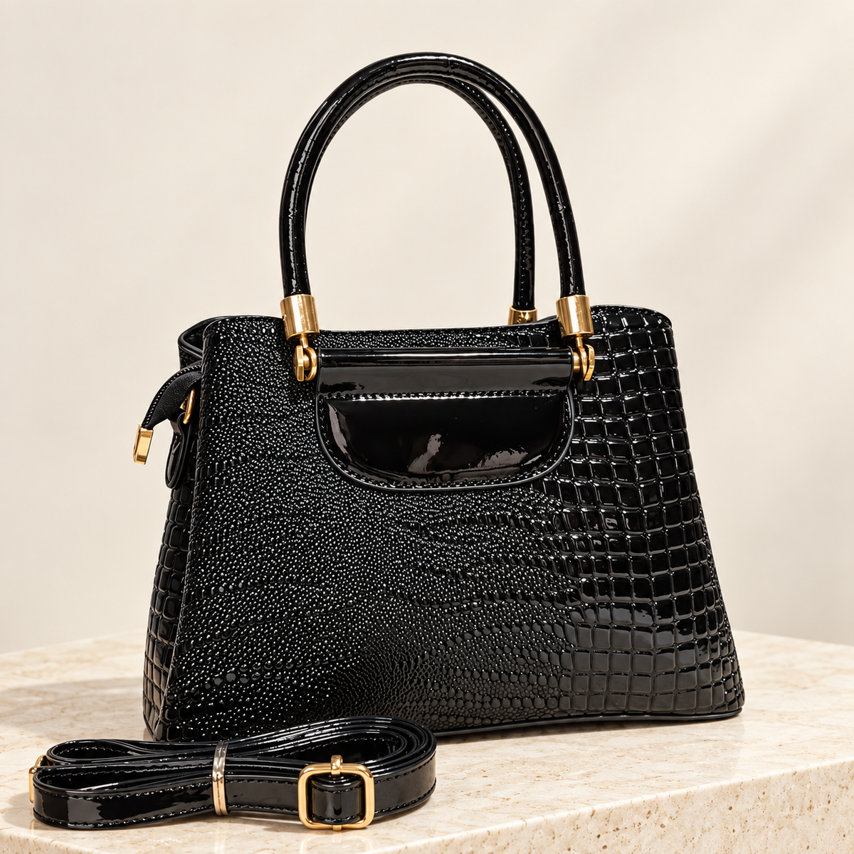 MVRNLO Elara Croc Handbag